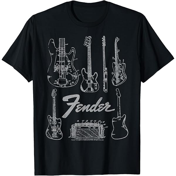 Amazon.com: Fender Guitars & Amp Logo Premium T-Shirt